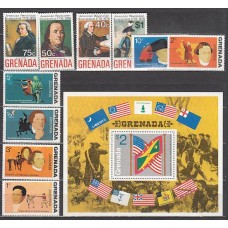 Grenada - Correo 1975 Yvert 591/6+A.28/31+H.39/40 ** Mnh Independencia EEUU