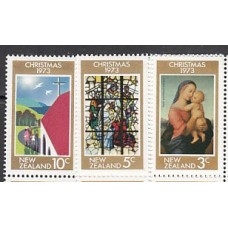 Nueva Zelanda - Correo 1973 Yvert 596/8 ** Mnh Navidad. Pinturas