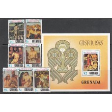 Grenada - Correo 1975 Yvert 597/603+H.41 ** Mnh Pinturas