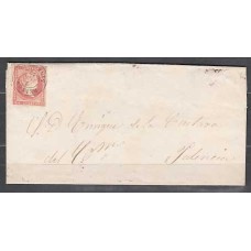 Matasellos y marcas de 4 cuartos Fechador 1856 Edifil 48  Carta Tipo II