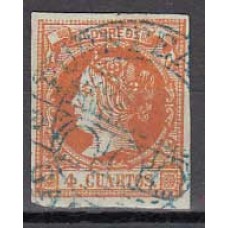 España Clásicos 1860-61 Edifil 52 Usado - Matasello Prefilatelico " Puente Aerea"