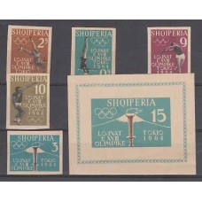 Albania Correo 1962 Yvert 576/80 + Hb 63s Mng (*) Deportes Juegos Olimpicos