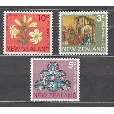 Nueva Zelanda - Correo 1974 Yvert 618/20 ** Mnh Navidad
