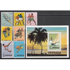 Grenada - Correo 1975 Yvert 618/24+H.44 ** Mnh Deportes