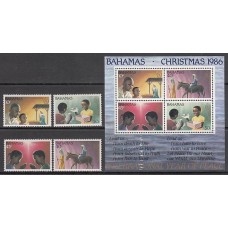 Bahamas - Correo 1986 Yvert 619/22+Hb 48 ** Mnh Navidad