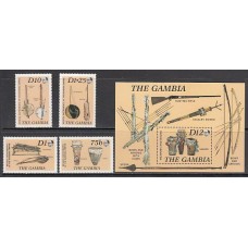 Gambia - Correo 1986 Yvert 624/7+H.31 ** Mnh  Instrumentos musicales