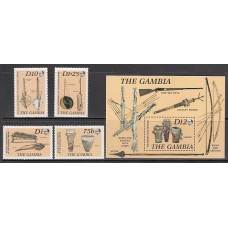 Gambia - Correo 1986 Yvert 624/7+H.31 ** Mnh  Instrumentos musicales