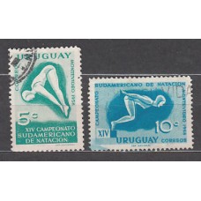 Uruguay - Correo 1958 Yvert 646/7 usado  Deportes, Natación