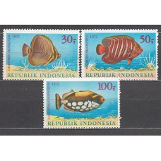 Indonesia - Correo 1972 Yvert 646/8 * Mh  Fauna peces