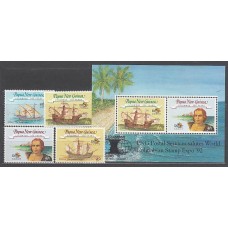 Papua y Nueva Guinea - Correo Yvert 646/9+H.4 ** Mnh Barcos
