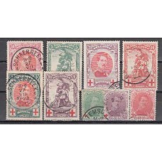 Belgica - Correo 1914 Yvert 126/34 usado Cruz roja