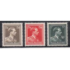 Belgica - Correo 1956 Yvert 1005/7 * Mh Leopoldo III