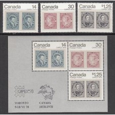 Canada - Correo 1978 Yvert 665/7+H,1 ** Mnh Exposición Filatelica