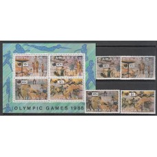 Bahamas - Correo 1988 Yvert 665/8+Hb 52 ** Mnh Olimpiadas de Seul