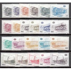 Belgica - Paquetes Postales 1980 Yvert 433/54 ** Mnh Trenes