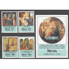 Nevis - Correo Yvert 675/8+H,56 ** Mnh Navidad