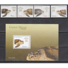 Guinea Bissau - Correo Yvert 682/5+H.86 ** Mnh  Fauna tortugas