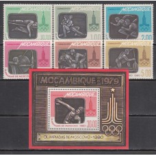 Mozambique - Correo Yvert 683/8+Hb 5 ** Mnh  Olimpiadas de Moscu