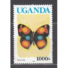 Uganda - Correo Yvert 686 ** Mnh  Fauna mariposas