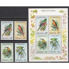 Ghana - Correo 1981 Yvert 700/703+H.86 ** Mnh  Fauna aves