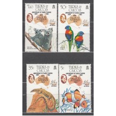 Turk y Caicos - Correo Yvert 701/4 ** Mnh  Fauna