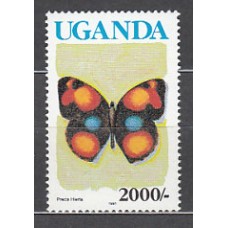 Uganda - Correo Yvert 707 ** Mnh  Fauna mariposa