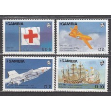 Gambia - Correo 1988 Yvert 710/3 ** Mnh  Barcos.Avión