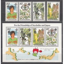 Seychelles - Correo Yvert 713/6+Hb 36 ** Mnh