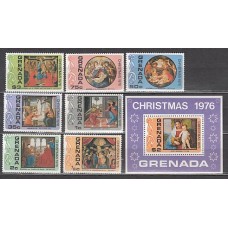 Grenada - Correo 1976 Yvert 716/22+H.58 ** Mnh Navidad pinturas
