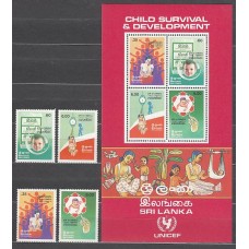 Sri-Lanka - Correo Yvert 721/4+Hb 27 ** Mnh