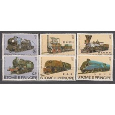 Santo Tomas y Principe - Correo Yvert 721/6 ** Mnh  Trenes
