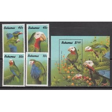 Bahamas - Correo 1990 Yvert 725/728+Hb 61 ** Mnh Fauna aves