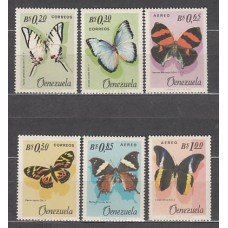 Venezuela - Correo 1966 Yvert 731/3+A,873/5 ** Mnh Fauna. Mariposas