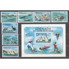 Grenada - Correo 1977 Yvert 735/41+H.61 ** Mnh Deportes