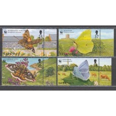 Guernsey - Correo 1997 Yvert 739/42 ** Mnh Fauna mariposas