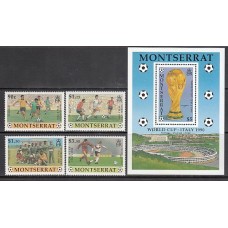 Montserrat - Correo Yvert 739/42 + H 55 ** Mnh Deportes fútbol
