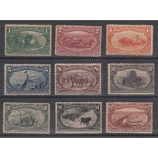 Estados Unidos - Correo 1898-99 Yvert 129/137 * Mh Algun sello Goma Tonalizada