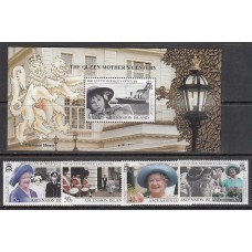 Ascension - Correo Yvert 751/4+Hb 38 ** Mnh  Reina madre