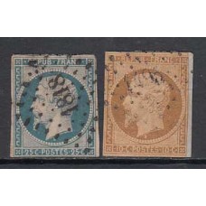 Francia - Correo 1852 Yvert 9/10 Usado