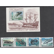 Dominica - Correo 1983 Yvert 759/62+H.81 ** Mnh Fauna marina