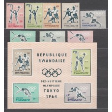 Ruanda - Correo Yvert 76/83+H,2 * Mh  Olimpiadas de Toquio