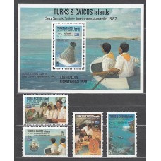 Turk y Caicos - Correo Yvert 781/4+H,73 ** Mnh  Scoutismo
