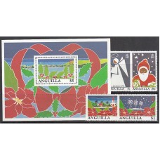 Anguilla Correo Yvert 782/5+Hb 90 ** Mnh Navidad