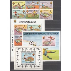 Mozambique - Correo Yvert 782/7 dta y sin dentar+Hb 8/8A ** Mnh  Deportes fútbol