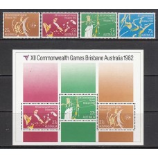 Australia - Correo 1982 Yvert 789/92+H.8 ** Mnh Deportes