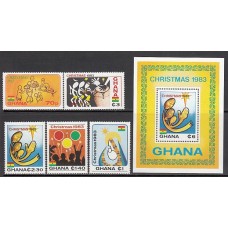 Ghana - Correo 1983 Yvert 791/5+H.100 ** Mnh  Navidad