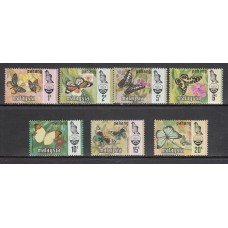 Malaysia - Pahang Correo Yvert 80/6 ** Mnh  Fauna mariposas