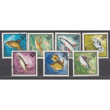Mongolia - Correo 1975 Yvert 800/6 usado  Fauna peces