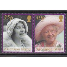 Ascension - Correo Yvert 801/2 ** Mnh  Reina madre