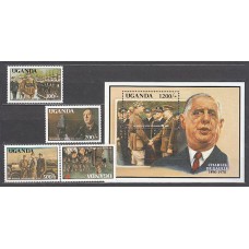 Uganda - Correo Yvert 822/5+H 144 ** Mnh  De Gaulle